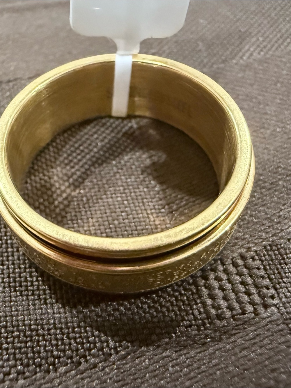 Size 9 Gold tone Stainless Steel Spanish
Lord's Prayer ring